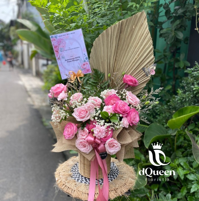 Dqueen Florist - Bunga Box Fresh Flowers Rose Mix Dry Flowers Premium