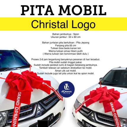 Pita Mobil Christal Logo custom warna / tulisan / logo / murah / terbaru