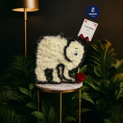 Dqueen Florist - Bunga Krans Gajah - Karakter - Lucu - Unik - Ulang Tahun - Kelahiran - Spesial - Jakarta-rupa-rupa